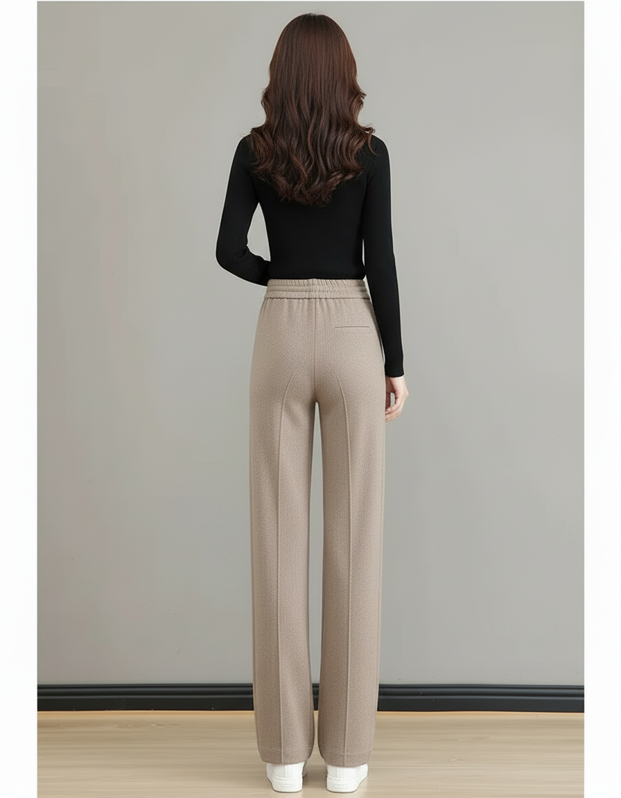 Pantalon Beige Épais Velours Large Décontracté Hiver - vue 2