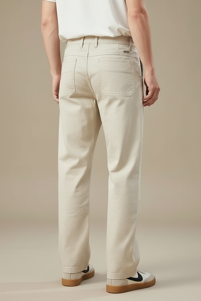 Pantalon Beige Coton Droit Décontracté Homme - Toile - vue 2
