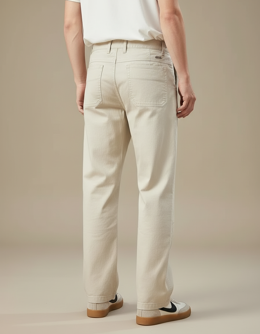 Pantalon Beige Coton Droit Décontracté Homme - Toile - vue 2