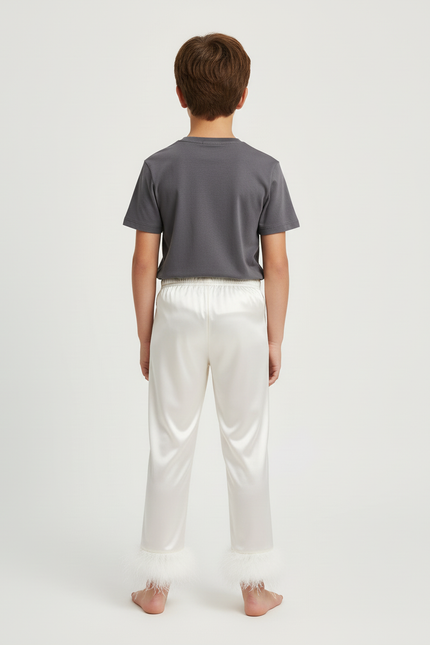 Pantalon Beige Satiné Plume Fluide Enfant - vue 2