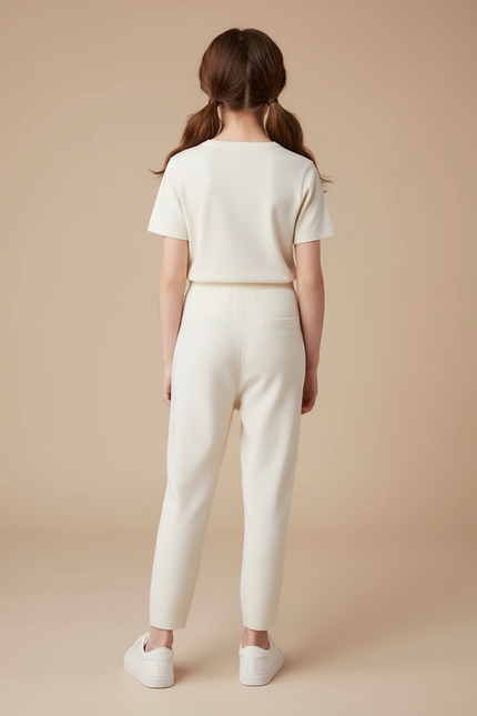 Pantalon Beige Tricoté Ample Décontracté Enfant - Maille - vue 2