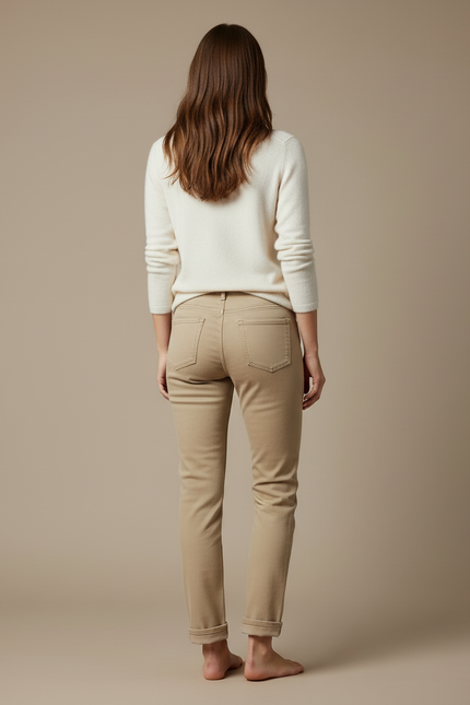Pantalon Beige Droit Décontracté Femme - Gabardine - vue 2