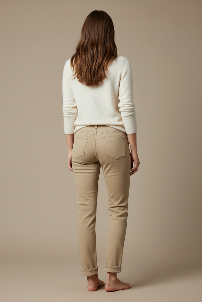 Pantalon Beige Droit Décontracté Femme - Gabardine - vue 2