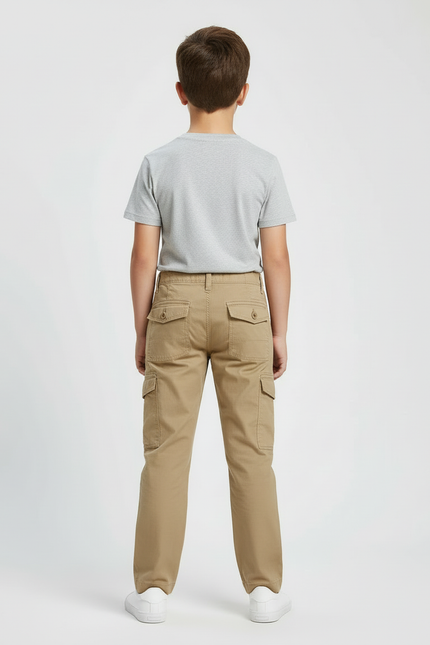 Pantalon Beige Cargo Coton Enfant Décontracté - vue 2