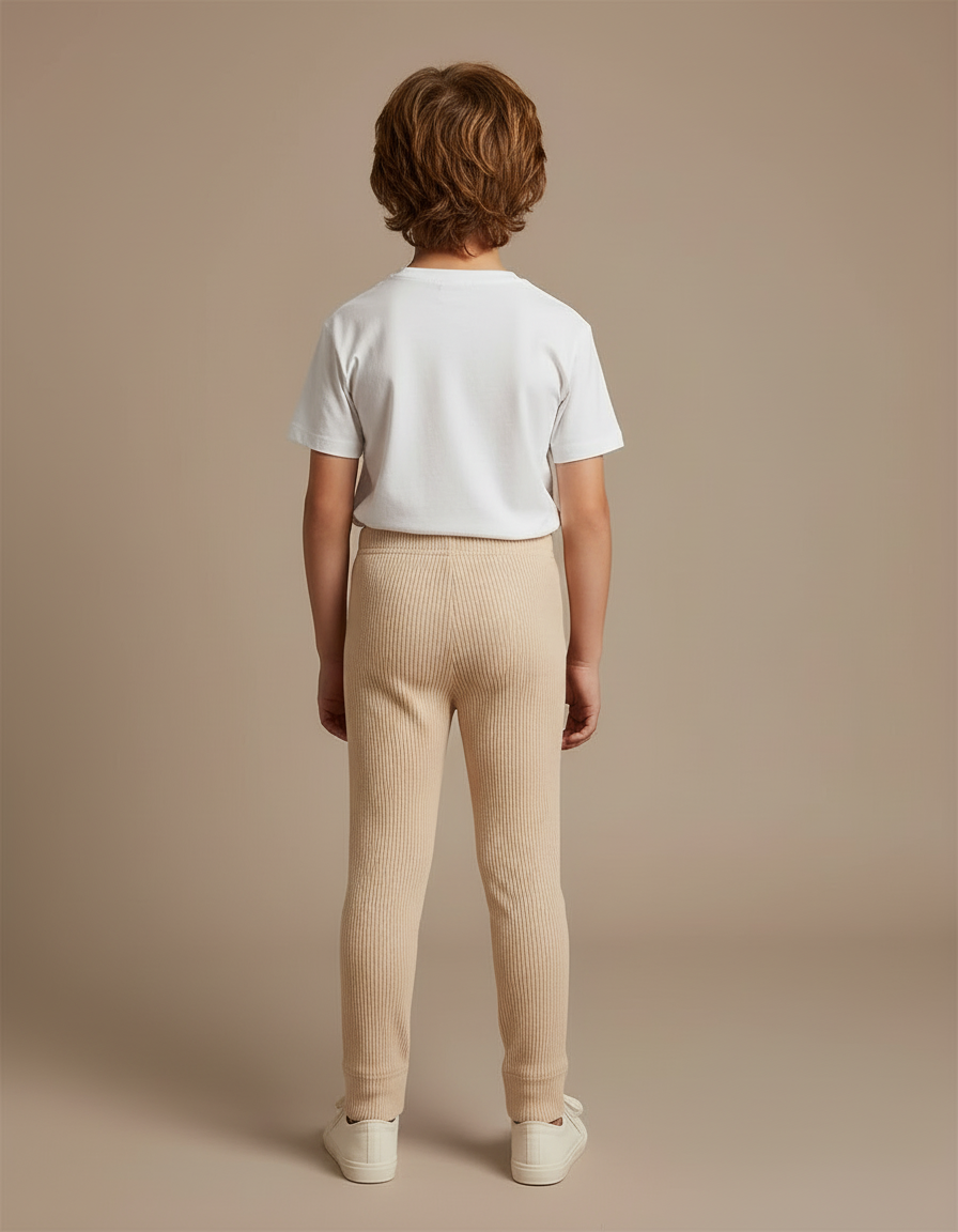 Pantalon Beige Côtelé Coton Enfant Garçon Fille - Maille - vue 2