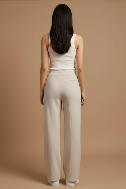 Pantalon Beige Ample Décontracté Fluide Femme - Molleton - vue 2