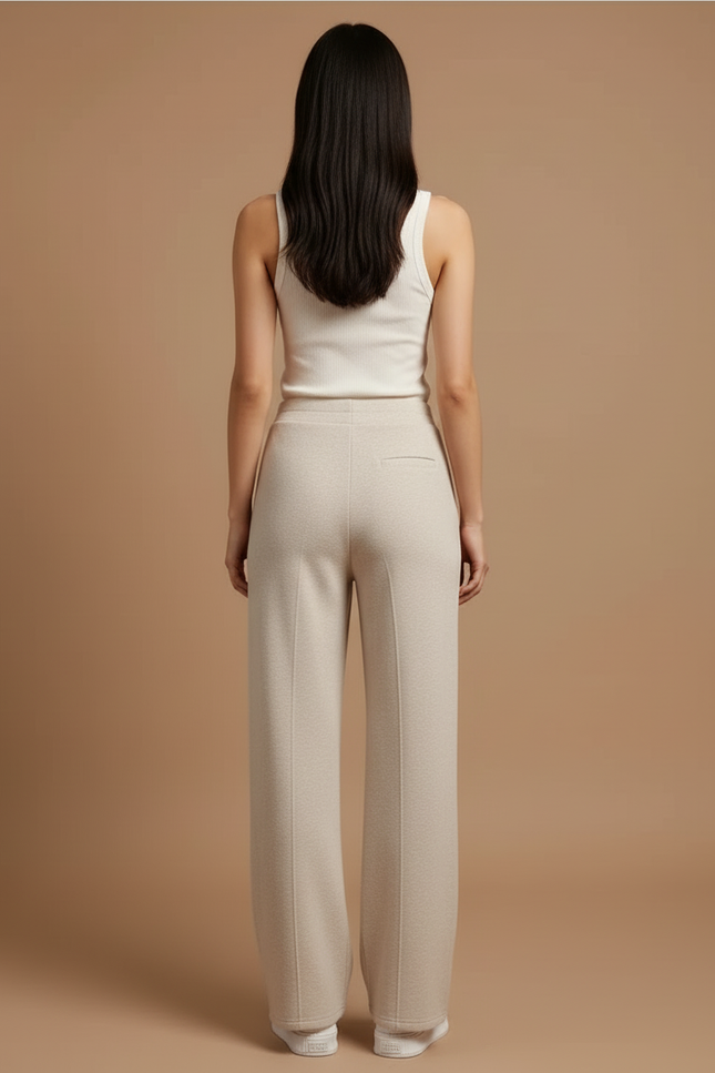 Pantalon Beige Ample Décontracté Fluide Femme - Molleton - vue 2