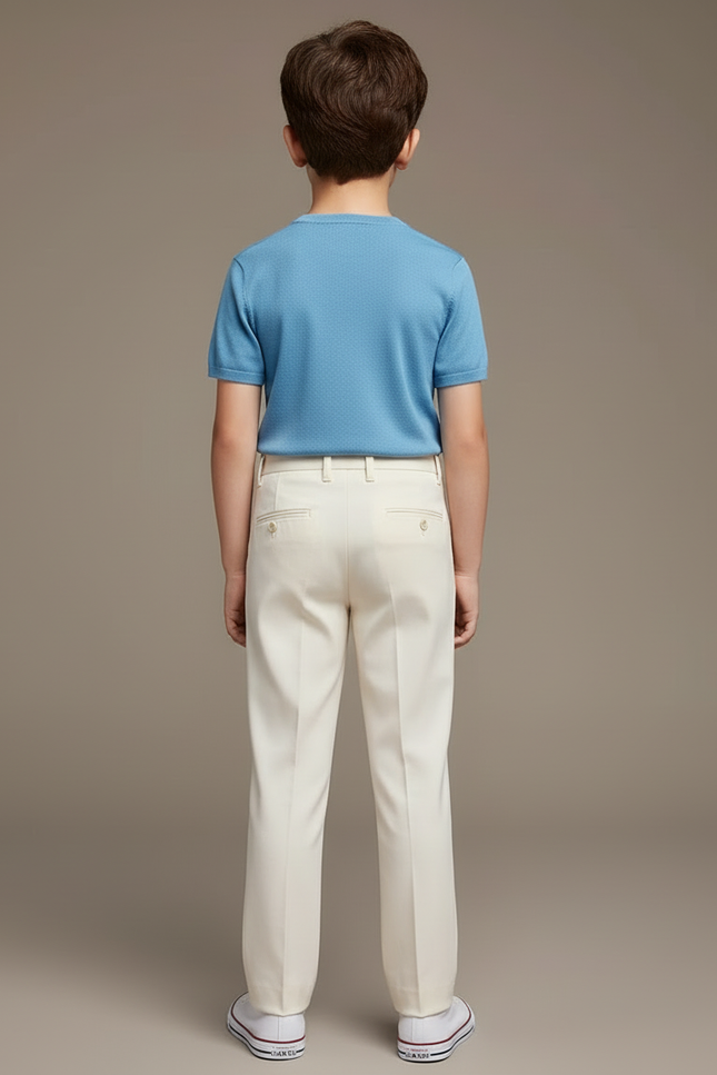 Pantalon Beige Droit Coton Élégant Garçon Classique - Gabardine - vue 2