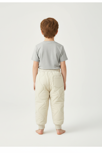 Pantalon Beige Matelassé Hiver Enfant Rembourré Chaud - Polyester - vue 2