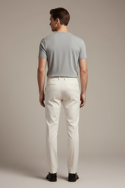 Pantalon Beige Slim Fit - Gabardine - vue 2