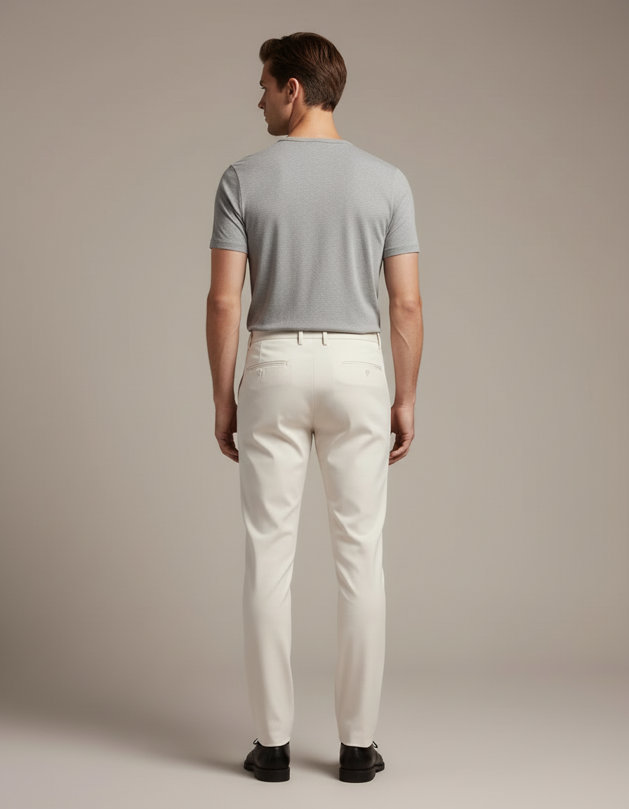 Pantalon Beige Slim Fit - Gabardine - vue 2