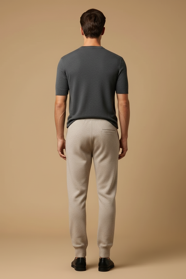 Pantalon Jogging Beige - Maille - vue 2