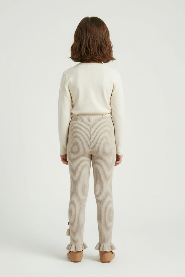 Pantalon Crochet Beige - Maille - vue 2