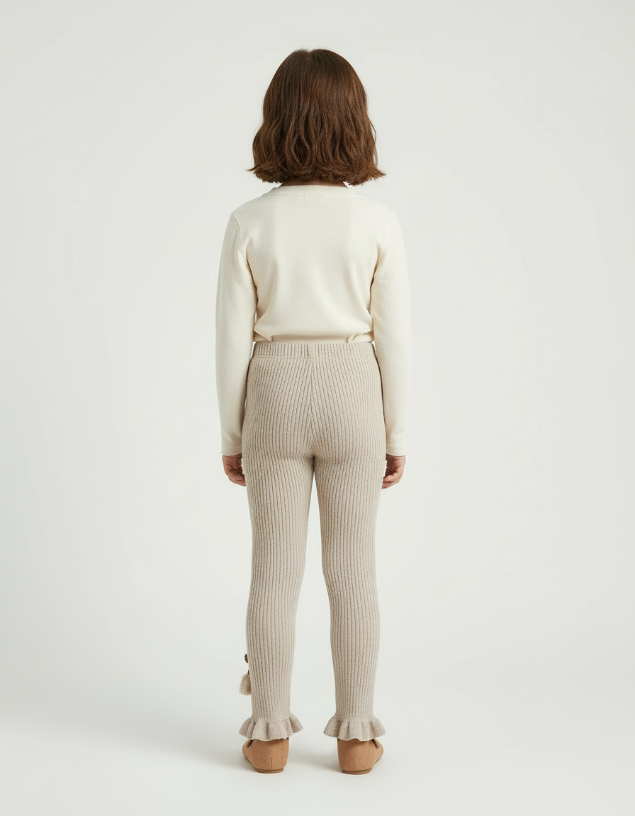 Pantalon Crochet Beige - Maille - vue 2