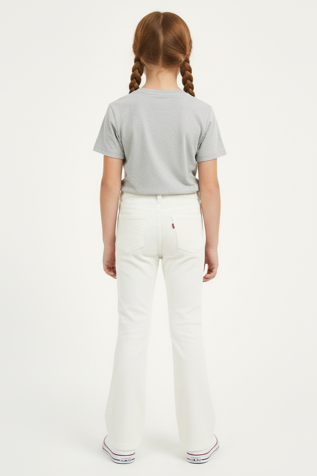 Pantalon Beige Côtelé Évasé Enfant Fille - Cordé - vue 2