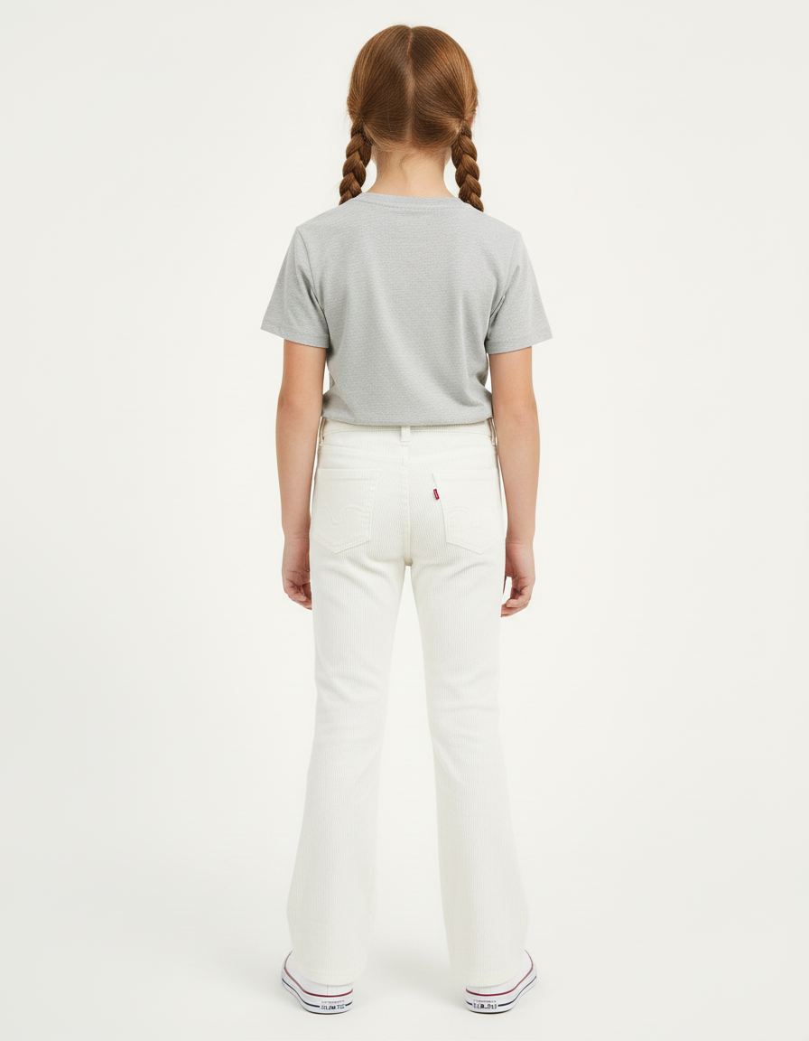 Pantalon Beige Côtelé Évasé Enfant Fille - Cordé - vue 2
