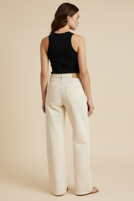 Pantalon Denim Beige - Jean - vue 2
