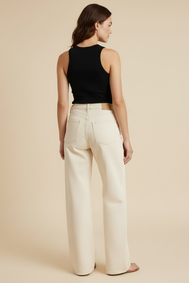 Pantalon Denim Beige - Jean - vue 2