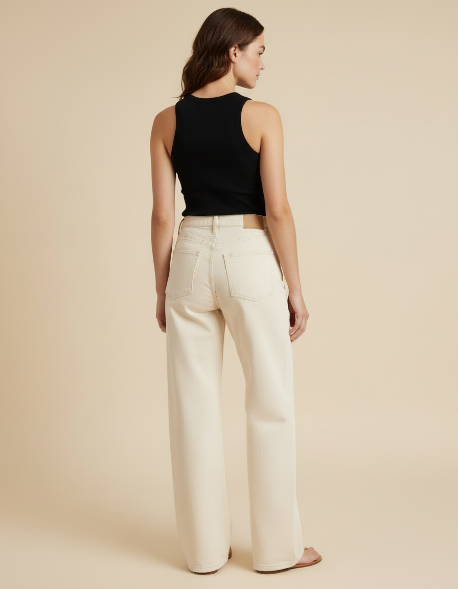 Pantalon Denim Beige - Jean - vue 2