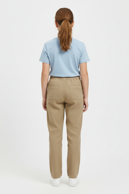 Pantalon Beige Coton Ample Cordon Décontracté Enfant - Lin - vue 2