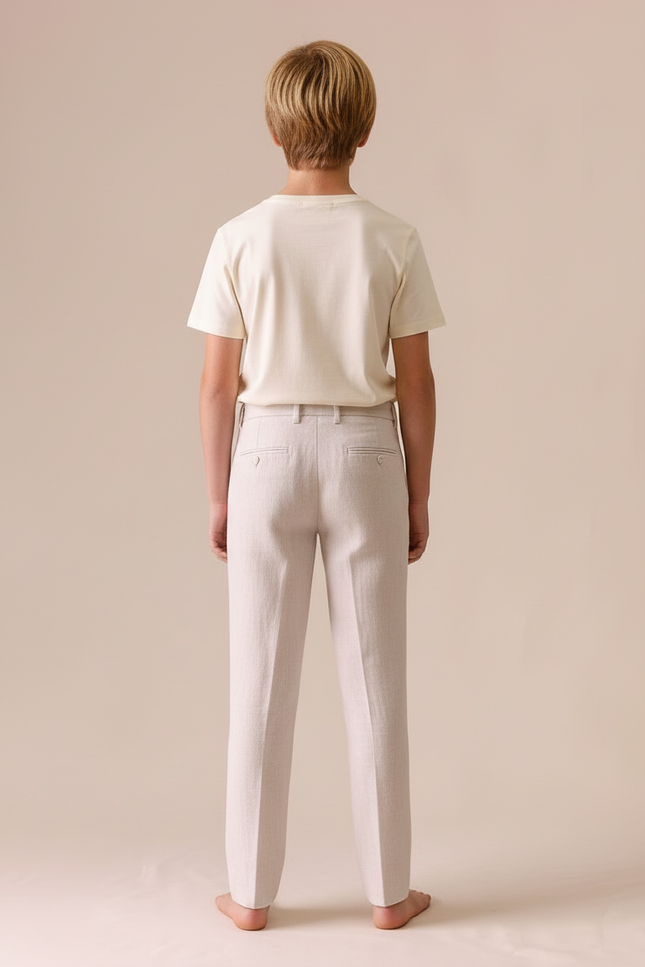 Pantalon Beige Mariage - Lin - vue 2