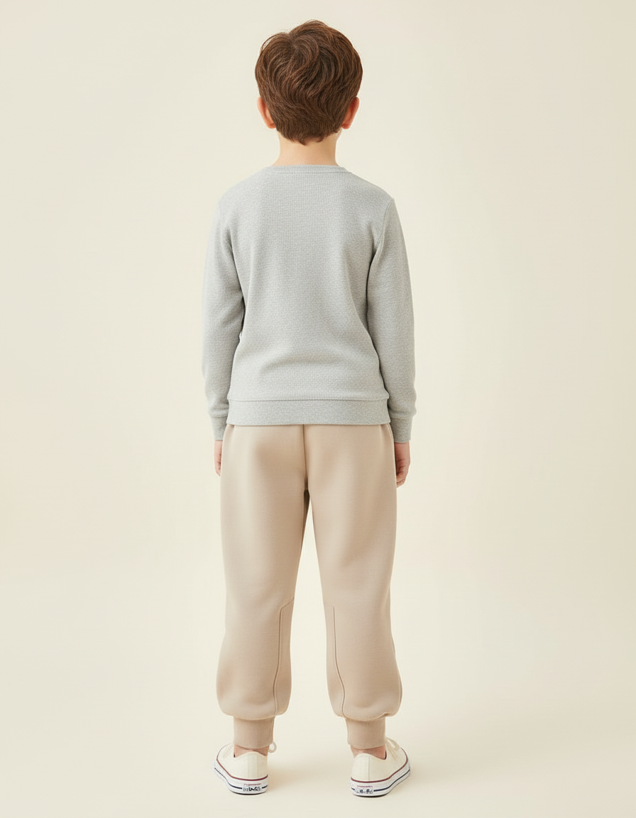 Pantalon Beige Polaire Chaud Ample Décontracté Enfant - Molleton - vue 2