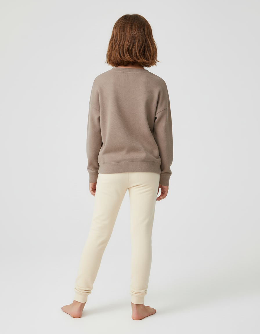 Pantalon Beige Doux Confortable Uni Enfant - Molleton - vue 2