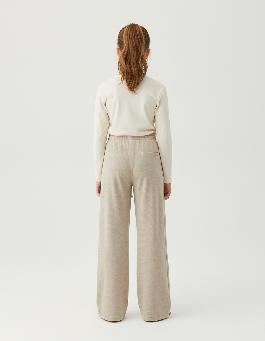 Pantalon Beige Ample Décontracté Confortable Fille - Molleton - vue 2