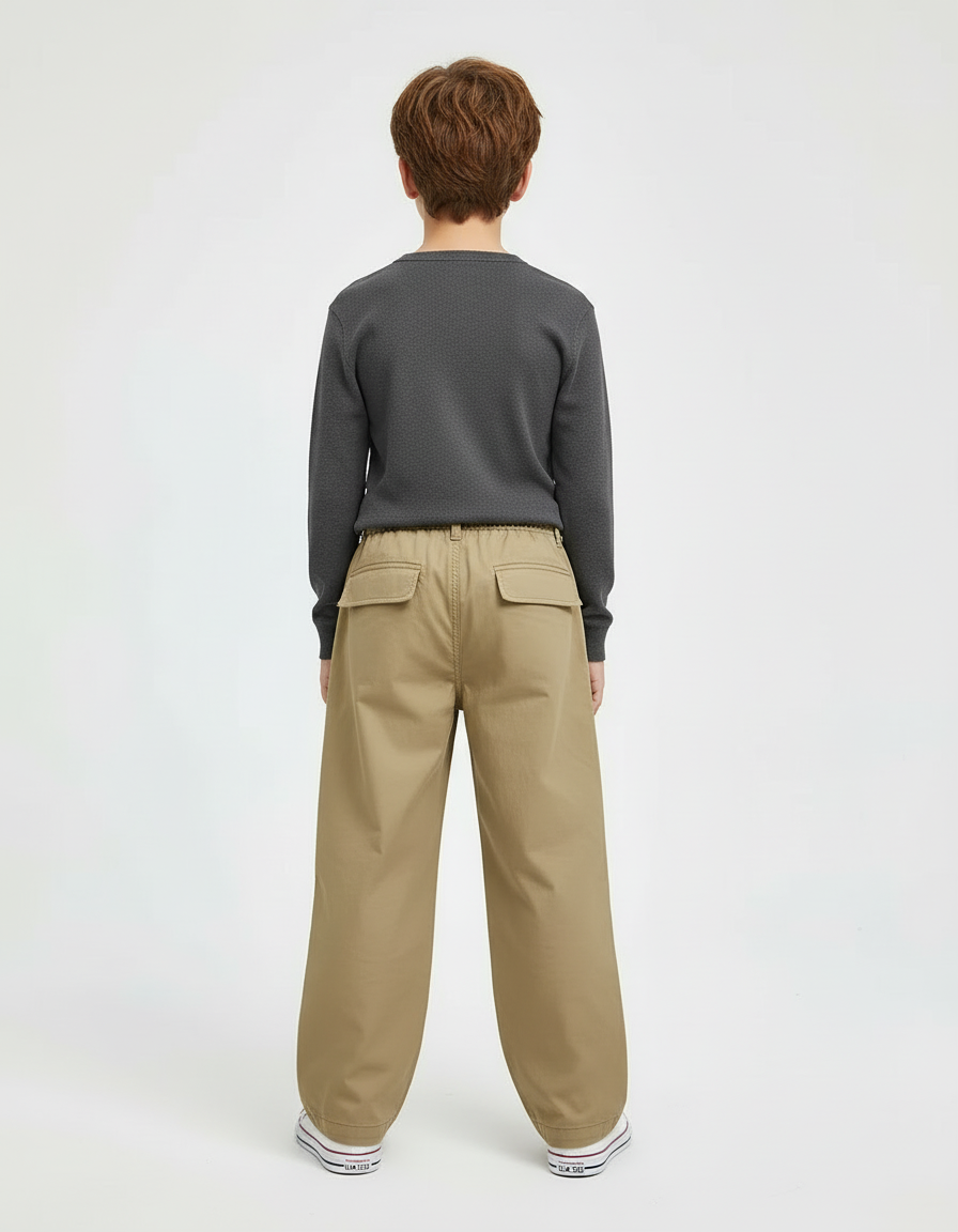 Pantalon Treillis Beige - Gabardine - vue 2
