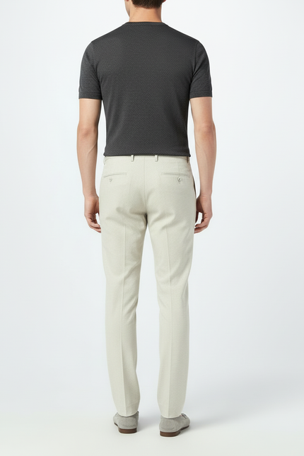 Pantalon Beige Slim Décontracté Élégant Homme - Gabardine - vue 2