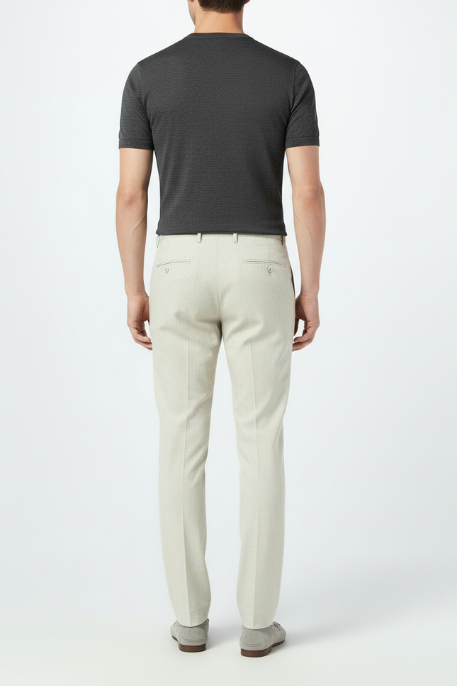 Pantalon Beige Slim Décontracté Élégant Homme - Gabardine - vue 2