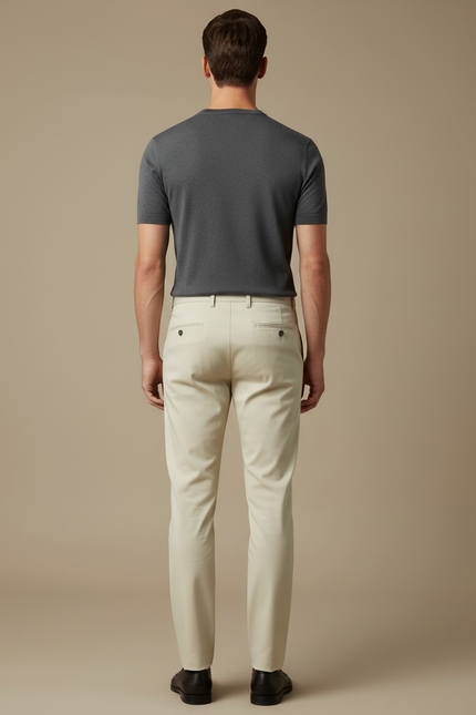 Pantalon Beige Sable - Gabardine - vue 2