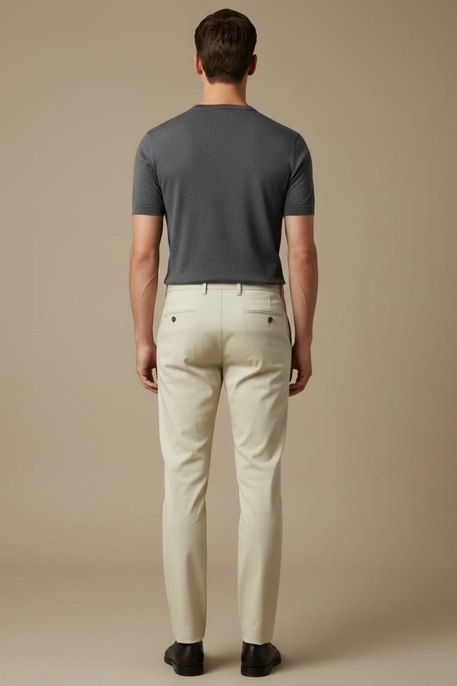 Pantalon Beige Sable - Gabardine - vue 2