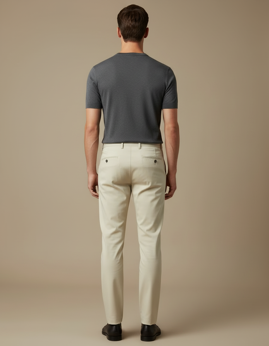 Pantalon Beige Sable - Gabardine - vue 2