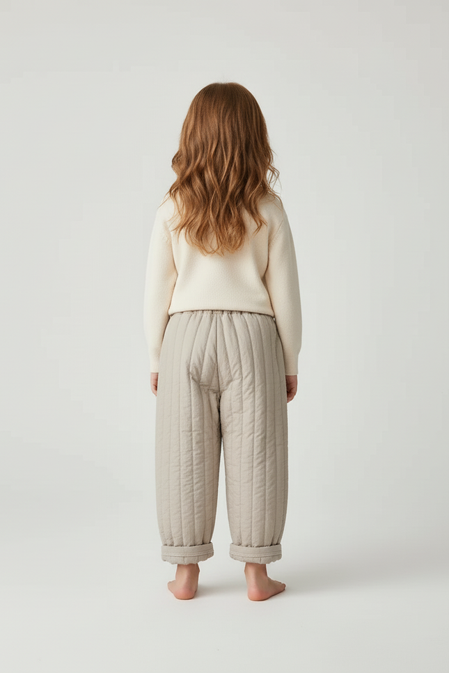 Pantalon Beige Matelassé Ample Enfant Décontracté Hiver - Polyester - vue 2