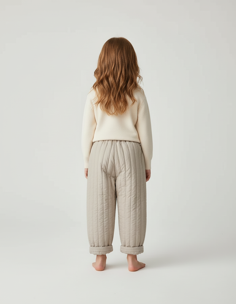 Pantalon Beige Matelassé Ample Enfant Décontracté Hiver - Polyester - vue 2