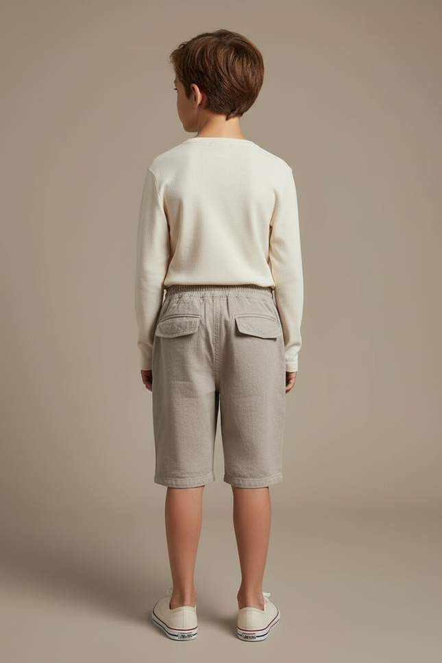 Pantalon Beige Cargo Ample Décontracté Enfant Coton - vue 2