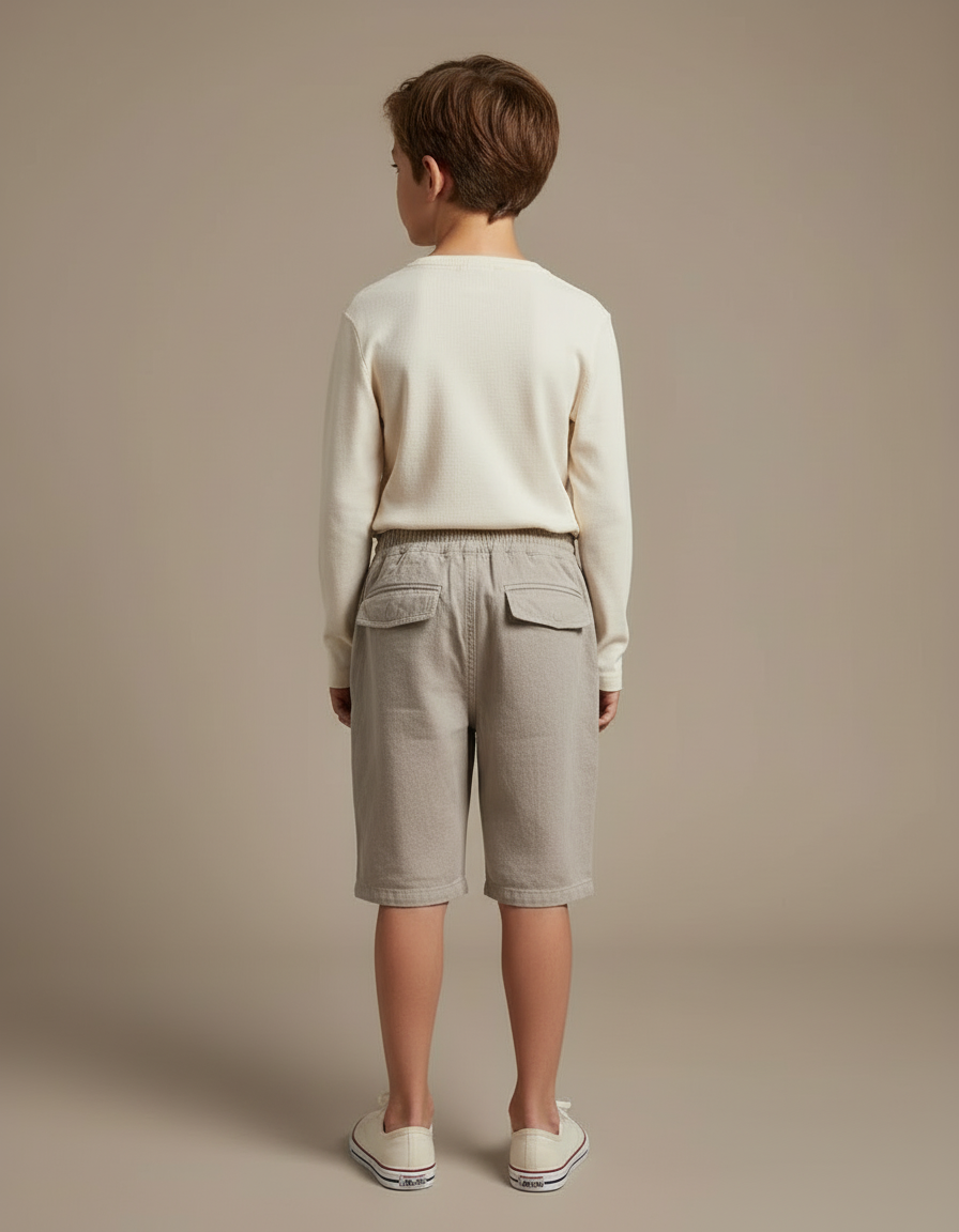 Pantalon Beige Cargo Ample Décontracté Enfant Coton - vue 2