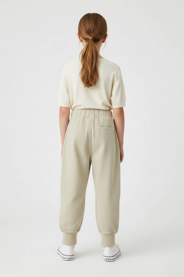 Pantalon Beige Harem Coton Uni Enfant - Molleton - vue 2