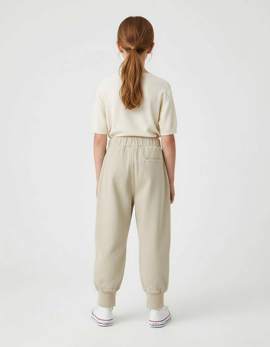 Pantalon Beige Harem Coton Uni Enfant - Molleton - vue 2