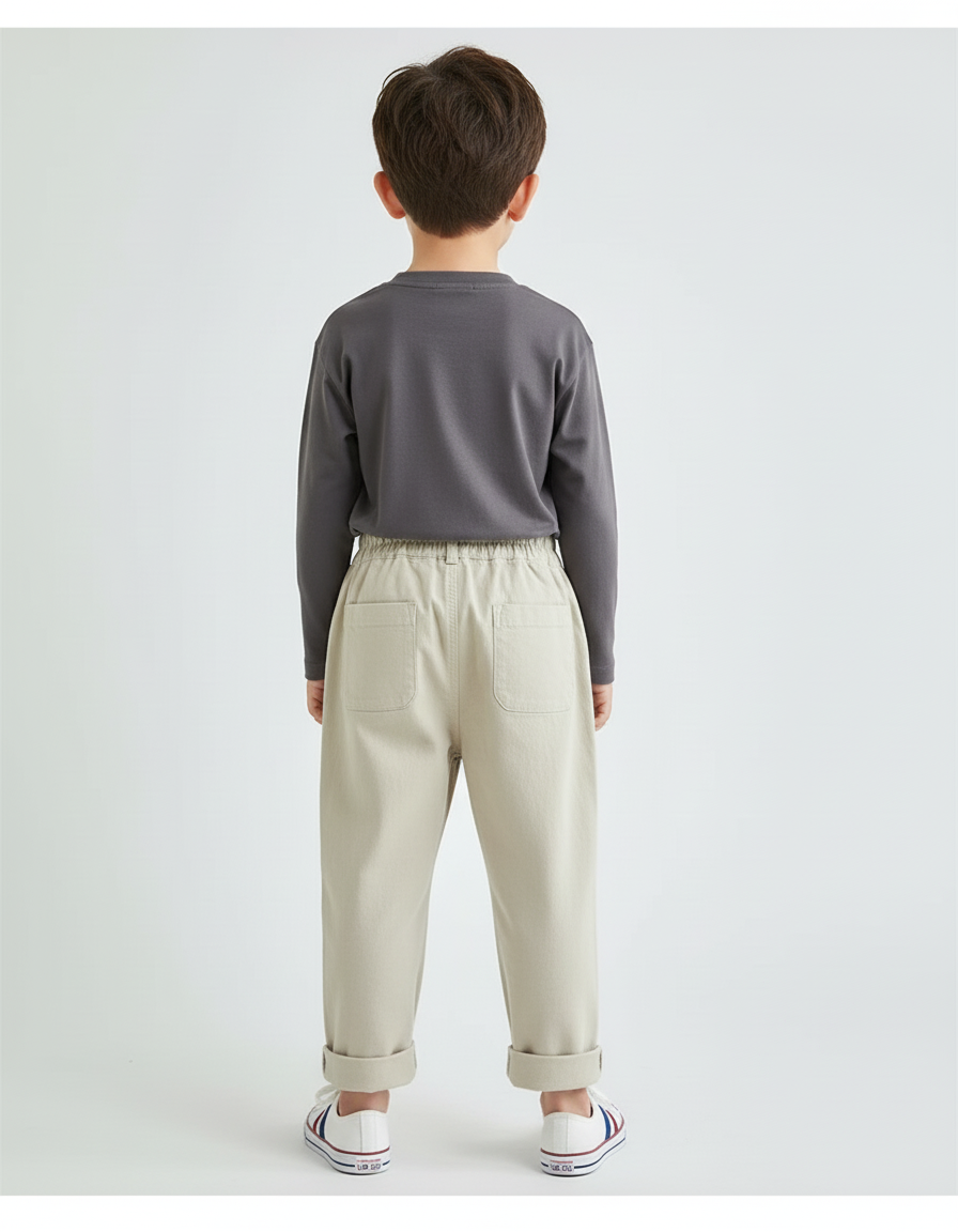 Pantalon Beige Poche - Toile - vue 2