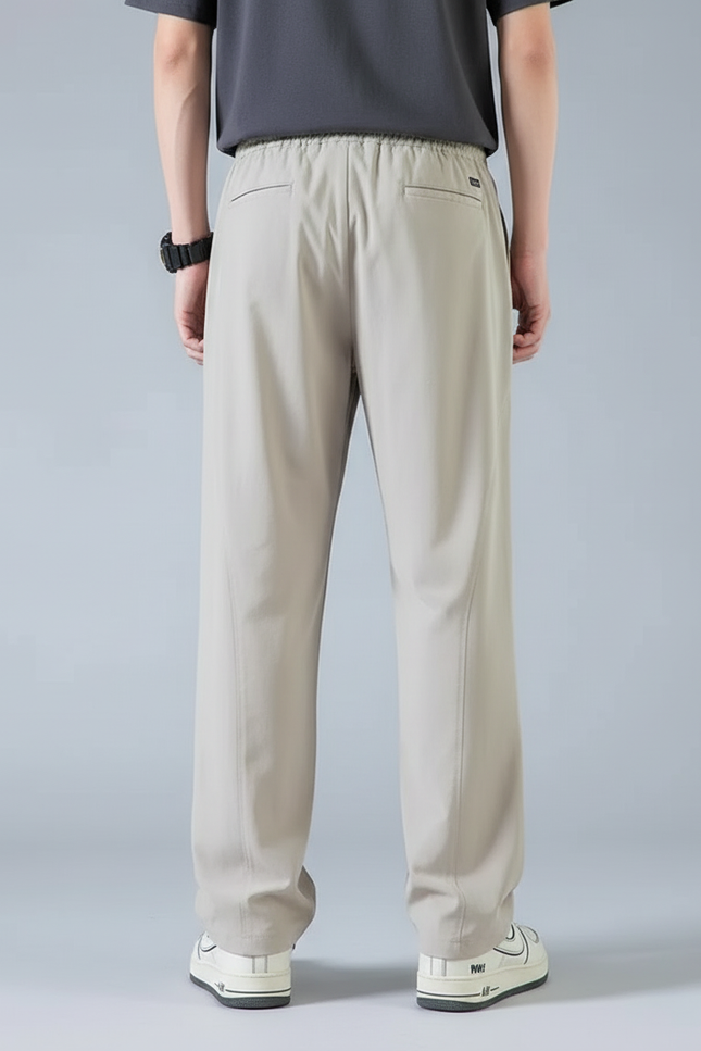 Pantalon Beige Homme Fluide Décontracté Large Léger - Viscose - vue 2