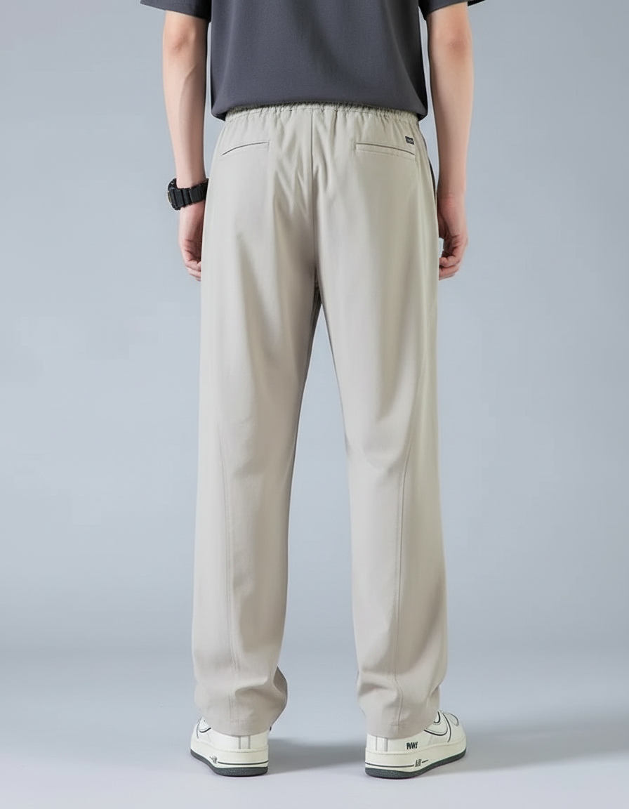 Pantalon Beige Homme Fluide Décontracté Large Léger - Viscose - vue 2