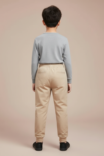Pantalon Beige Matelassé Noir Chaud Enfant - Polyester - vue 2