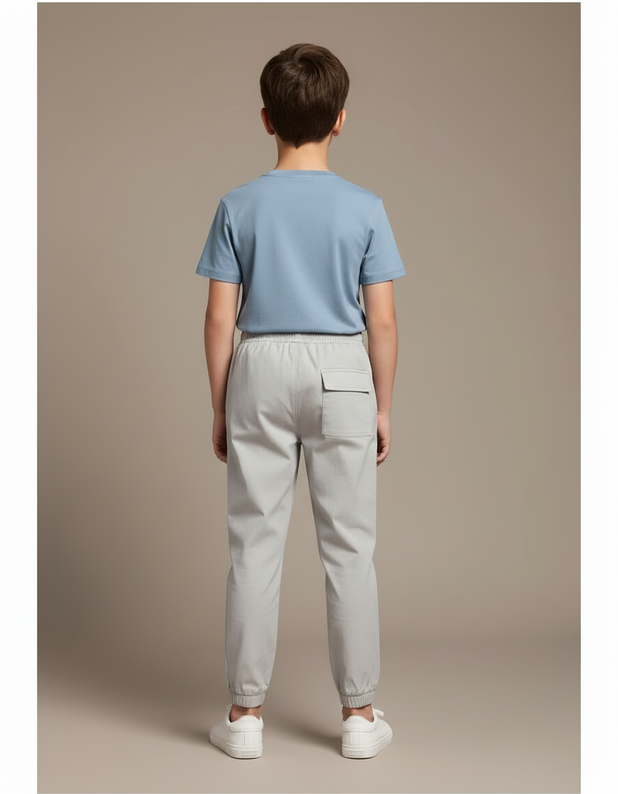 Pantalon Beige Cargo Enfant Coton Décontracté Multipoches - Gris - vue 2