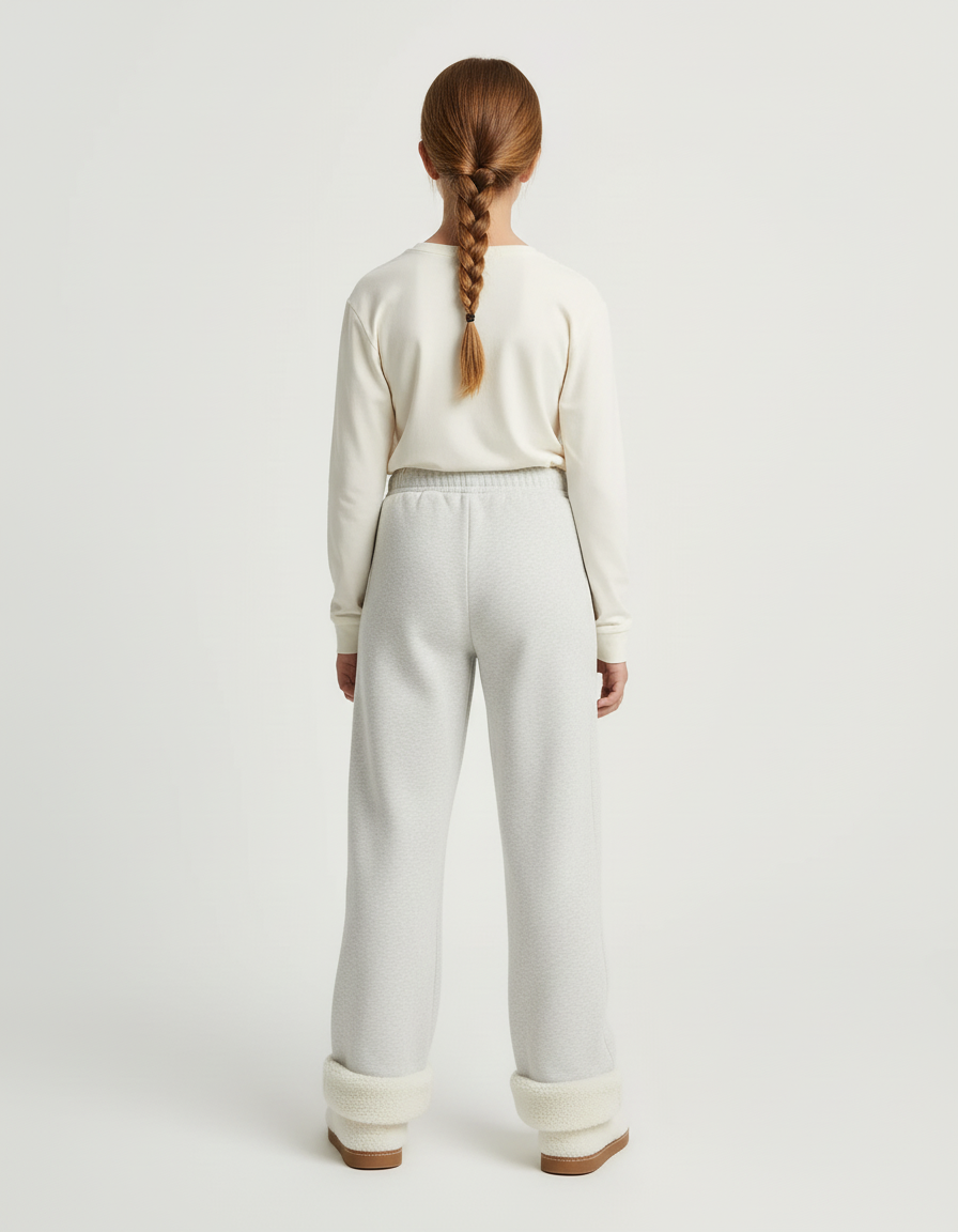 Pantalon Beige Molleton Droit Confortable Enfant - Gris - vue 2
