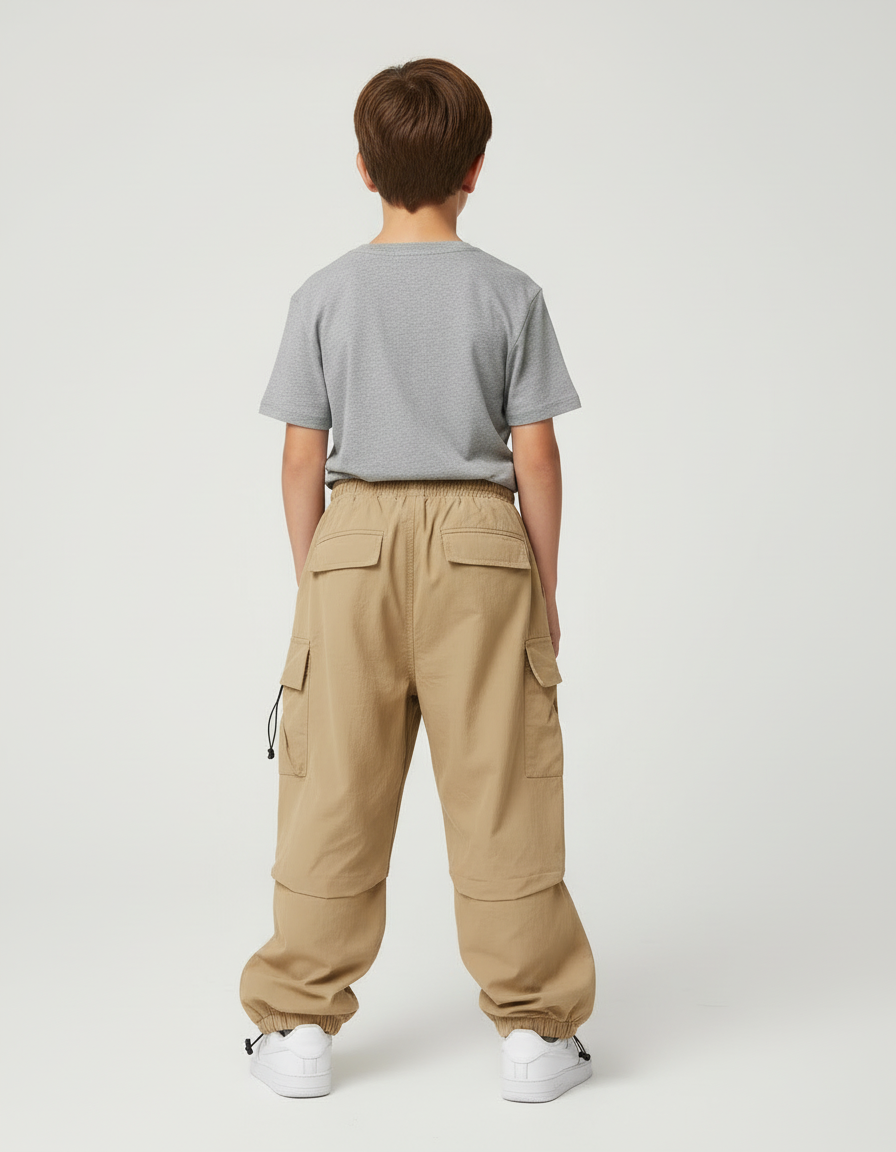 Pantalon Beige Cargo Ample Décontracté Enfant - Polyester - vue 2