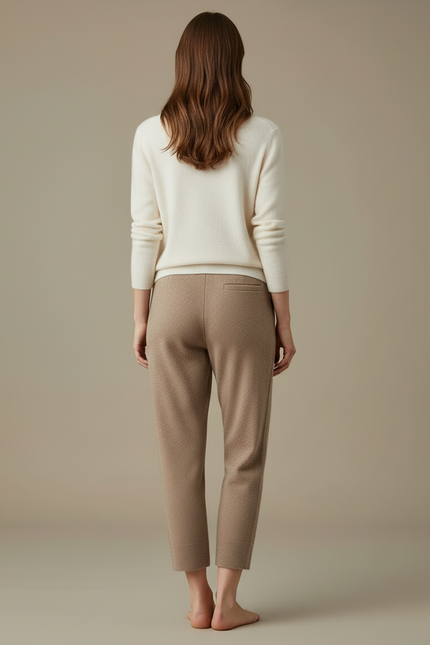 Pantalon Maille Beige - vue 2