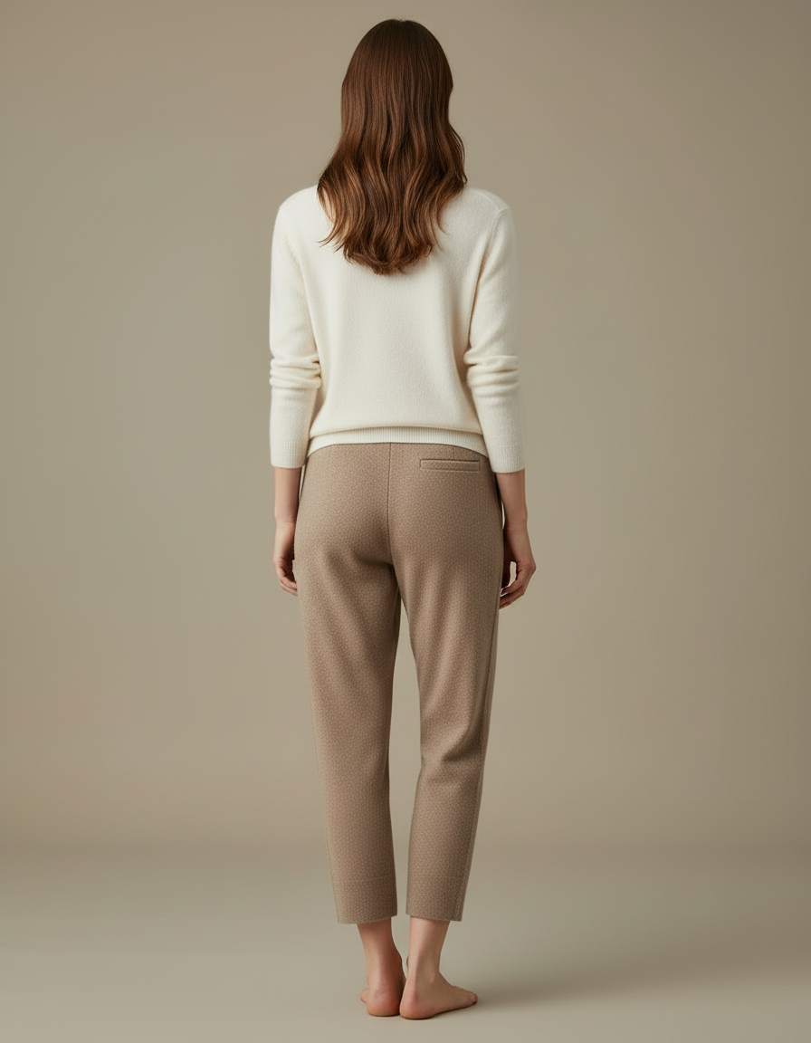 Pantalon Maille Beige - vue 2