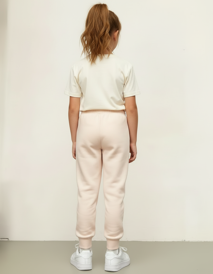 Pantalon Beige Molletonné Confortable Jogging Sport Enfant - vue 2